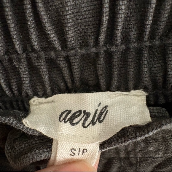 Aerie Dark Gray Barrel Leg Jeans Pants High Rise Wide Leg Stretchy Boho Tencel - Picture 14 of 14